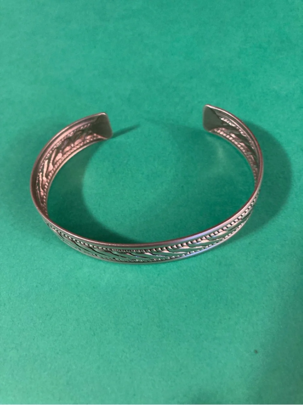Braided Detail Silver-Tone Cuff Bracelet